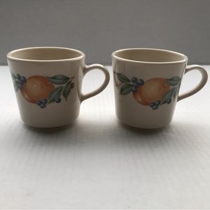 Set Of 2 Corning ‘Abundance’ Coffee/Tea Cups 3” Tall x 3” Diameter